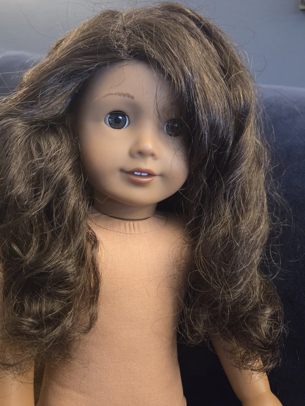 American Girl Brown-Haired Doll in Peach Outfit